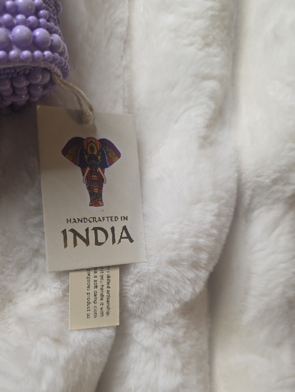 Viral TJMaxx Lavender Beaded Embellished Clutch Wallet Handmade In India - Picture 2 of 7